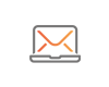 Ícone caixa de email cinzento