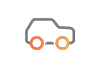 carro cinzento com rodas laranjas