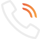 Ícone telefone branco e laranja